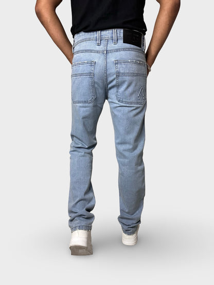 Men's Ice Blue Straight Fit Denim Jeans