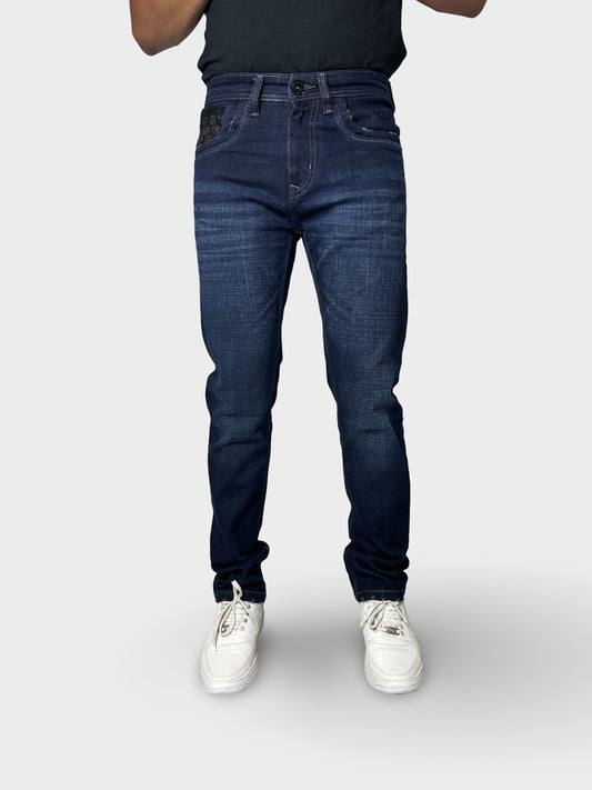 Men's Navy Blue Straight Fit Denim Jeans